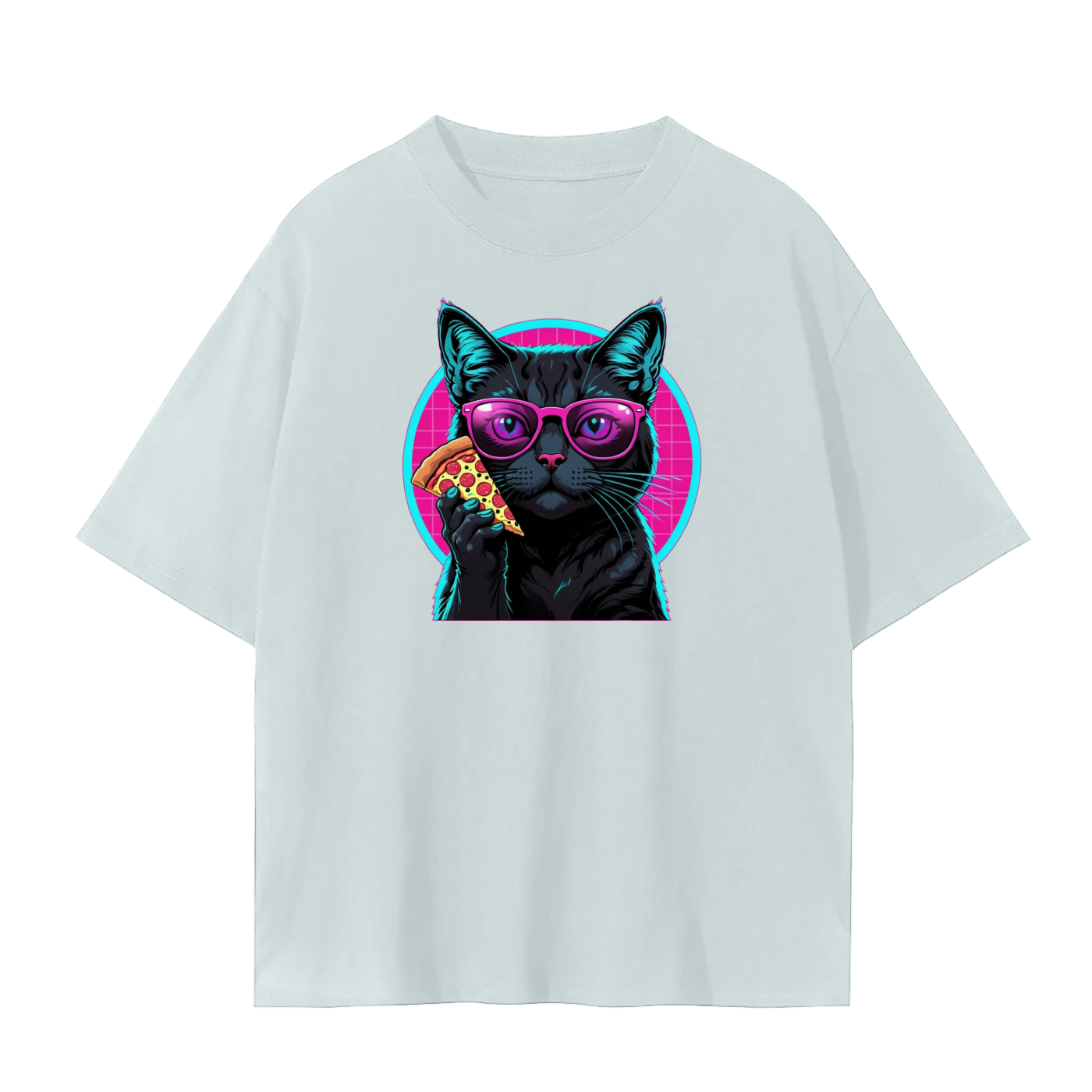 Retro Pizza Cat T Shirt