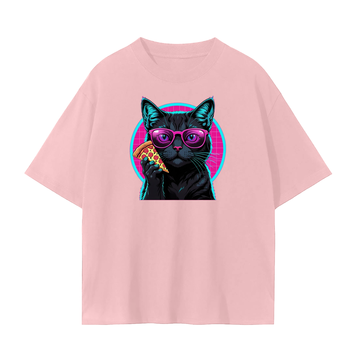 Retro Pizza Cat T Shirt