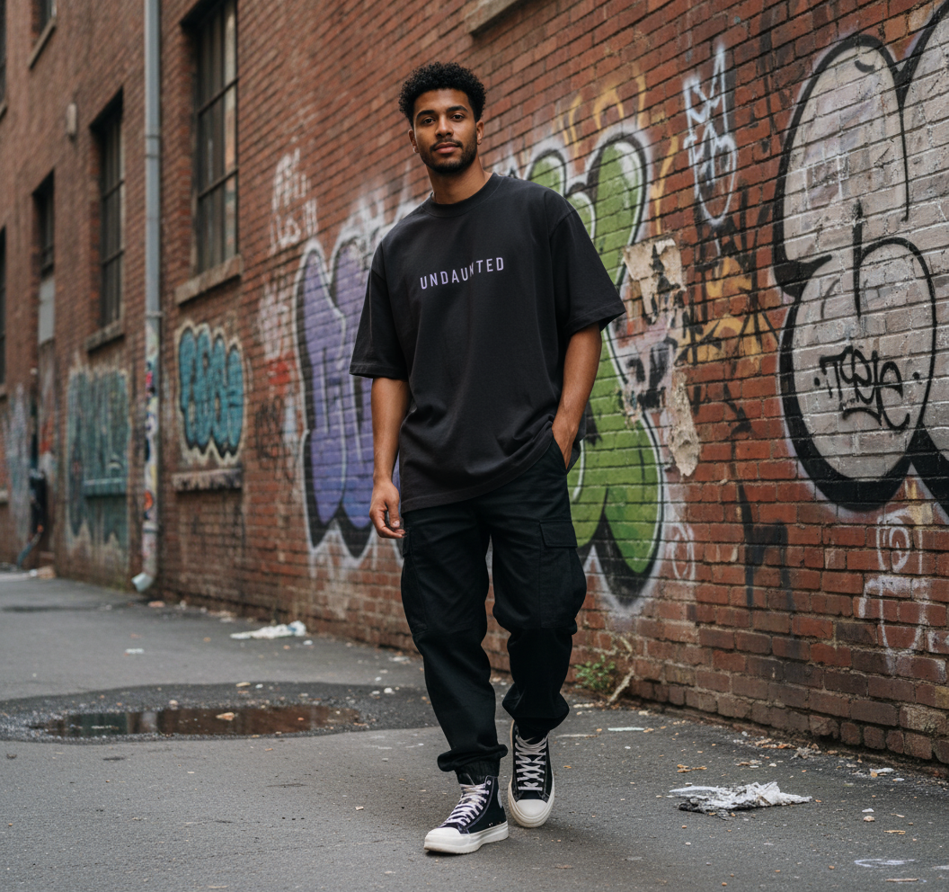 "Undaunted" Oversized Streetwear T-Shirt