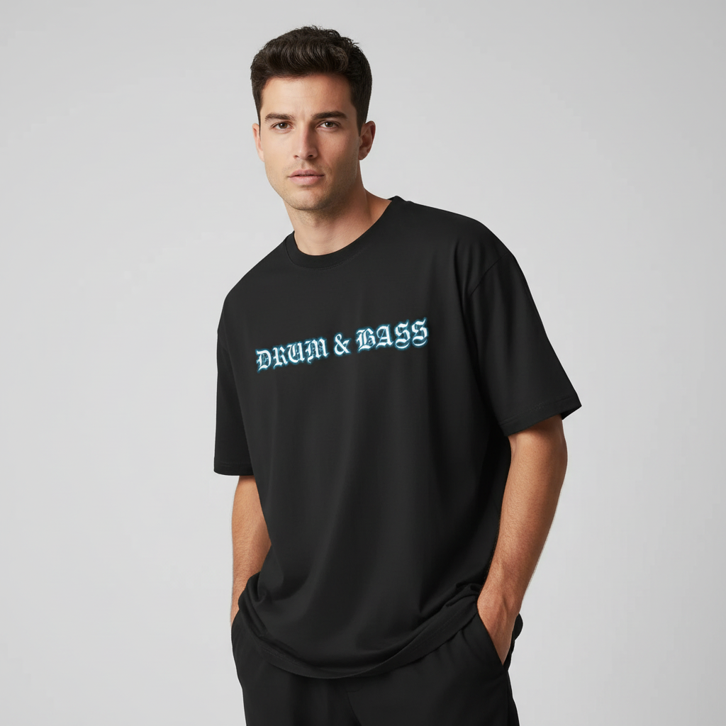 Drum and Bass Text T Shirt
