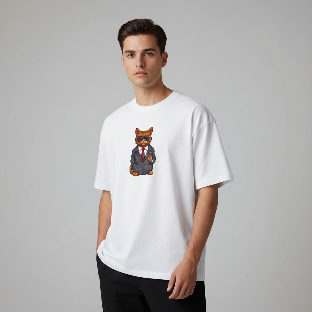 Mafia Cat PixelArt T Shirt