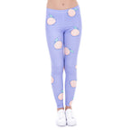 Peach Leggins Printed Purple Womens Leggings