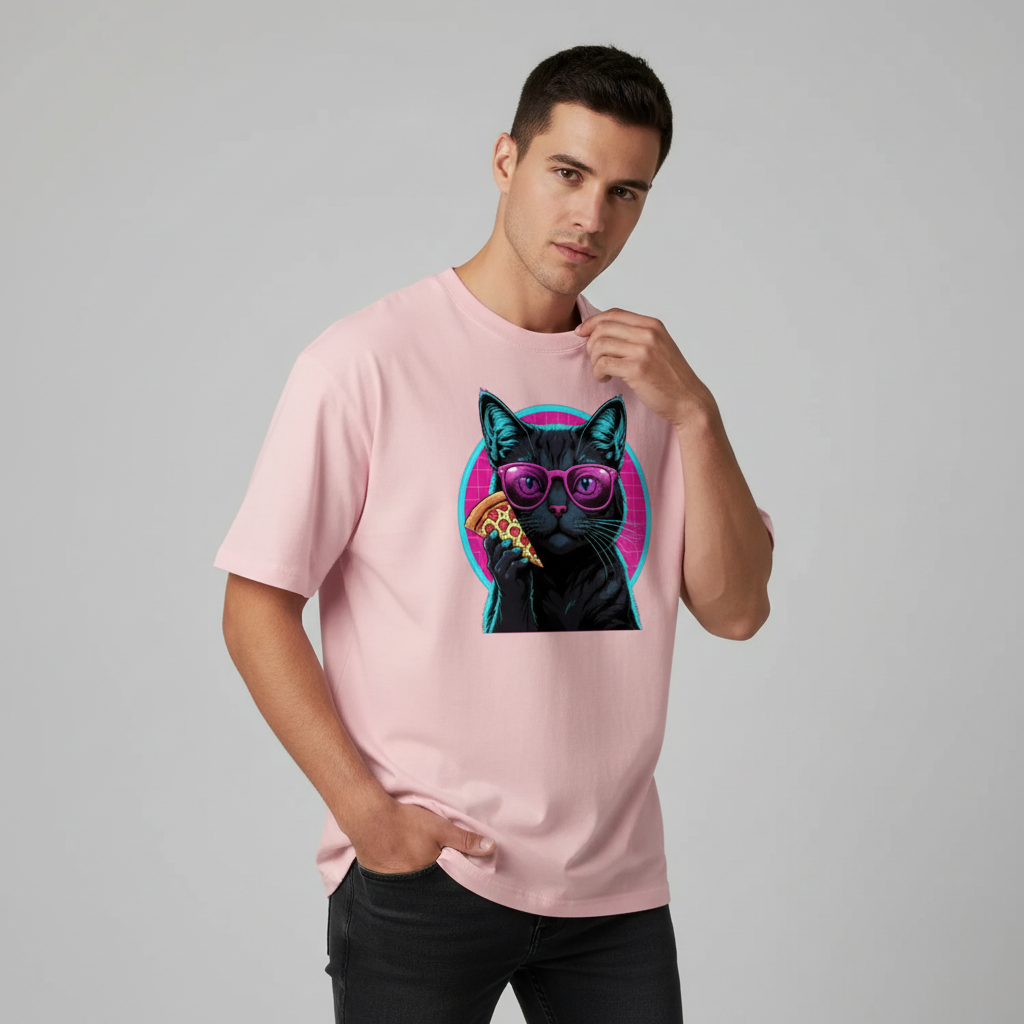 Retro Pizza Cat T Shirt