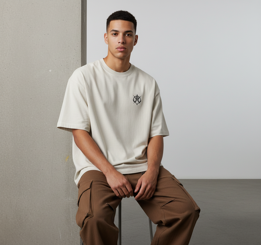 "Undaunted" Light Colour Washed Oversized T-Shirt